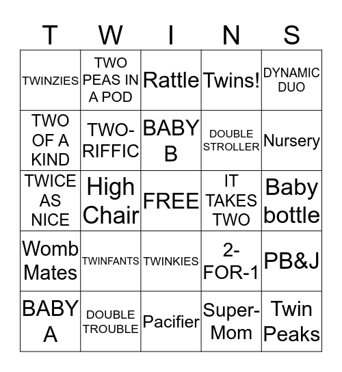 TWINGO Bingo Card