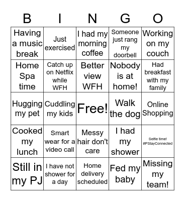 WFH Bingo Card
