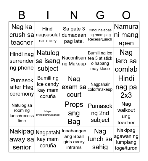 CSRLI BINGO  Bingo Card