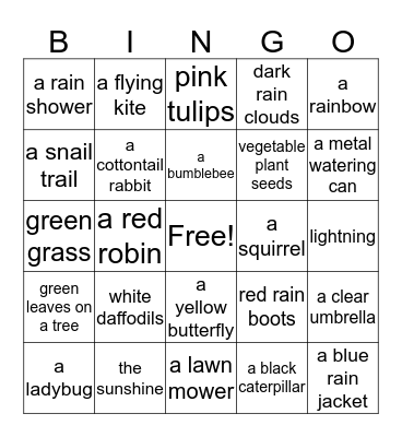 Spring Bingo Card