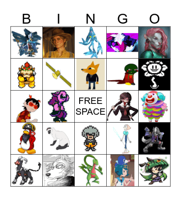 Fave character bingo Card
