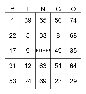 PMC Safety Bingo Card