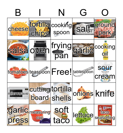 Taco Bingo! Bingo Card