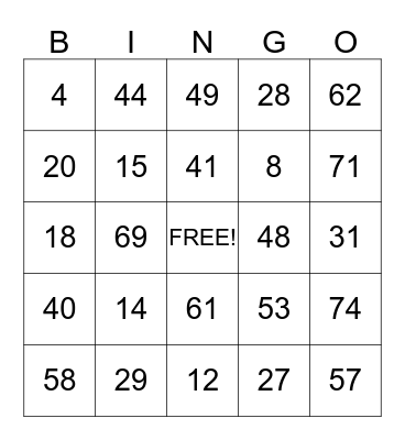Flowserve PMC Safety Bingo Card