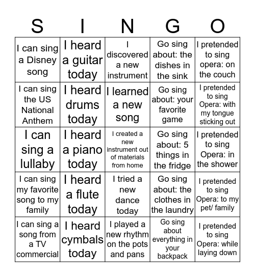 Sing-Instruments-New-Go Silly-Opera Bingo Card