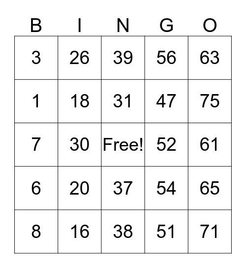 Beatty Pointe Village Bingo Card