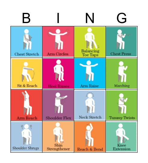 Chair Exercise Bingo  Bingo Card