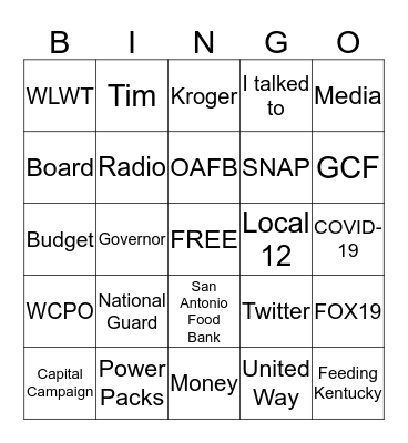 Freestore Foodbank BINGO Card