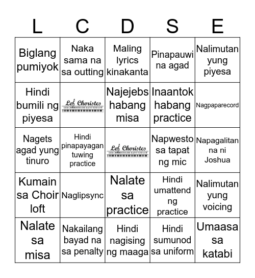 Les Choristes Bingo Card