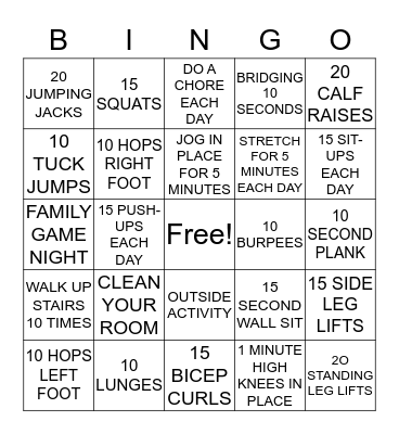 BINGO CHALLENGE Bingo Card