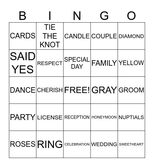 AMBER AND STEPHEN WEDDING BINGO Card