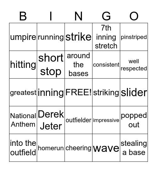 Parts of Speech-noun, verb, adjective, prepositional phrase Bingo Card