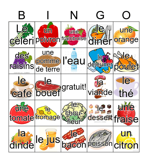 LA NORRITURE  Bingo Card