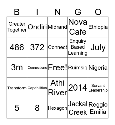 Nova Pioneer "We made it through the 1st week" Bingo Card