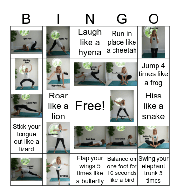 Sprout Kids Yoga & Mindfulness: Jungle Bingo Card