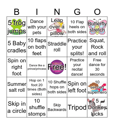 S-1 Dance Break Bingo Card