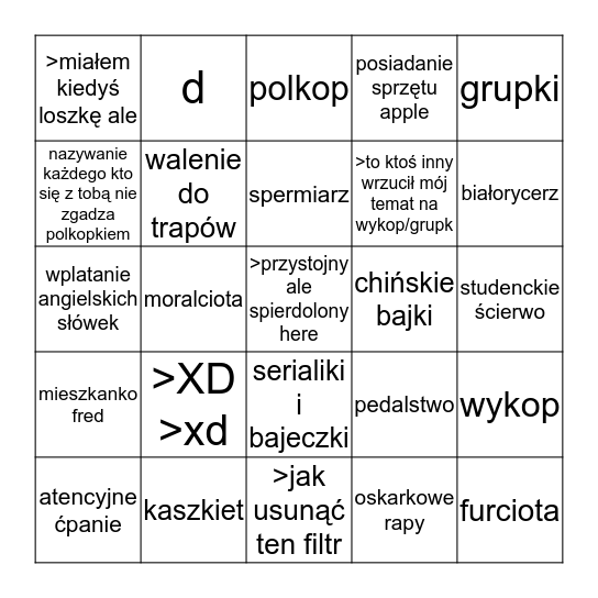 rak bingo Card