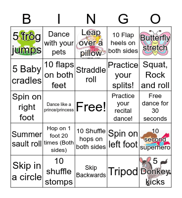 S-1 Dance Break Bingo Card