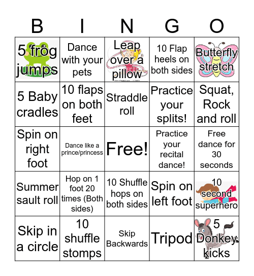 S-1 Dance Break Bingo Card