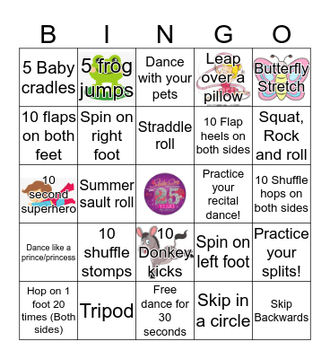 S-1 Dance Break Bingo Card