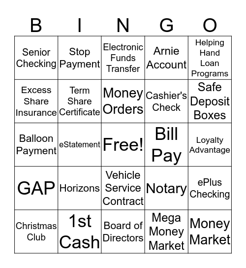 PKG Bingo Card