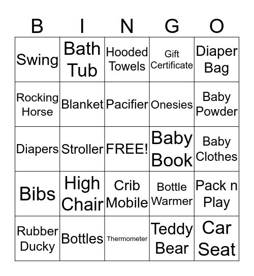 BABY SHOWER BINGO Card