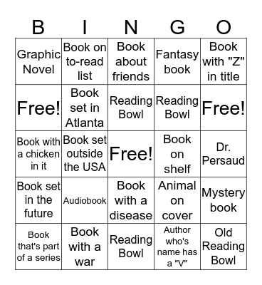 COVID reading Bingo Card