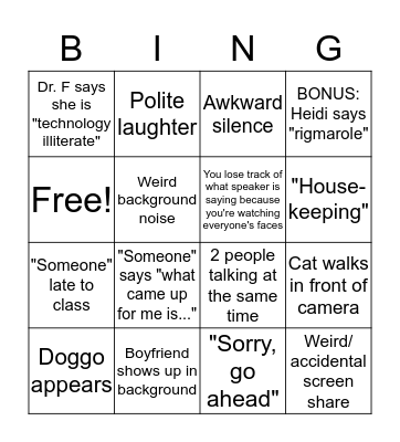 Survey & Atessment Bingo Card