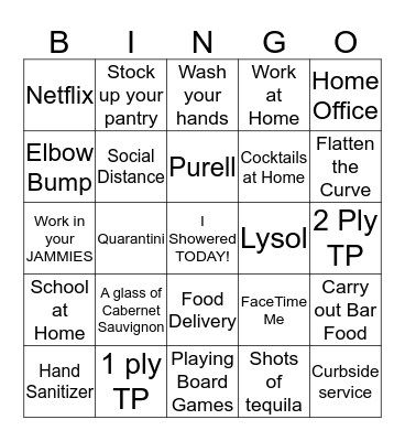 Quarantine Bingo Card