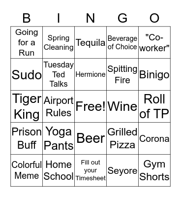 Aten Quarantine Bingo - Week 2 Bingo Card