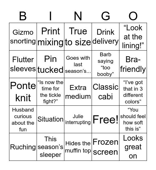 cabi bingo! Bingo Card
