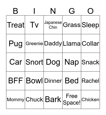 Chuck's Birthday Bingo Card