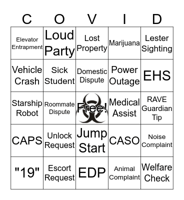Coronavirus Bingo Card