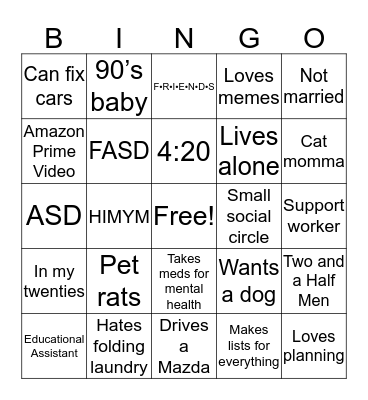 Matteha’s BINGO Card