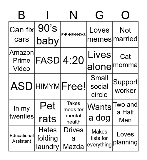 Matteha’s BINGO Card
