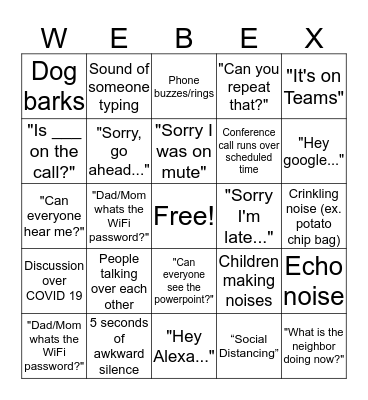 WEB-EX BINGO Card