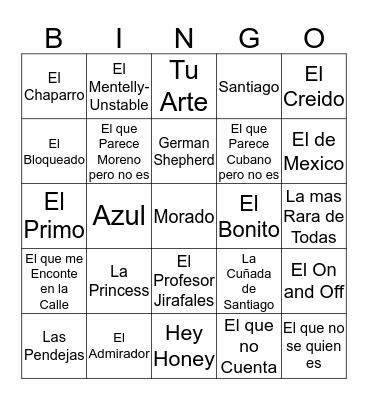 Las Locuras Loteria Bingo Card