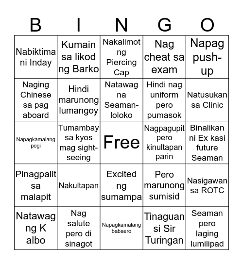 UCV-MARINE-BINGO Card