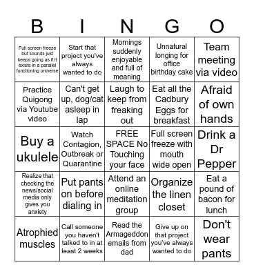 GBI Global Pandemic Bingo Card