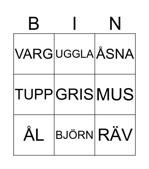 BINGO-LIKNELSE Bingo Card