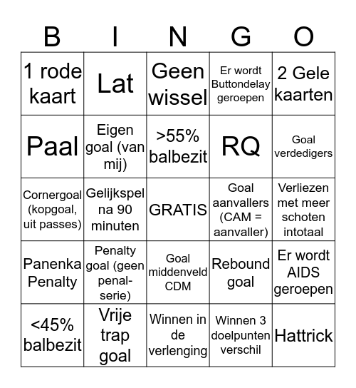 WL BINGO Card