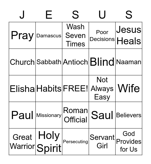 GOOD NEWS Bingo Card