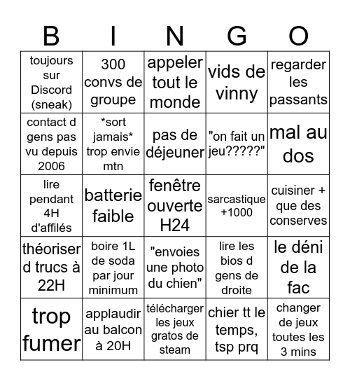 alix bingo Card