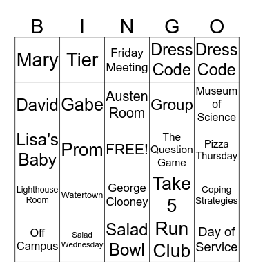 Beacon Bingo Card