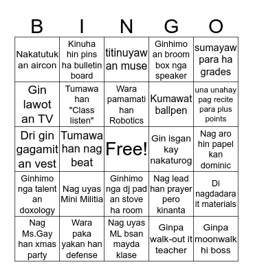 OLHR BINGO Card