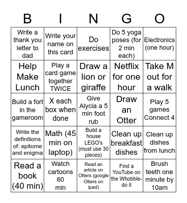 FriYAY Bingo Card