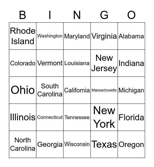 COVID-19 - State Shutdown Bingo Card