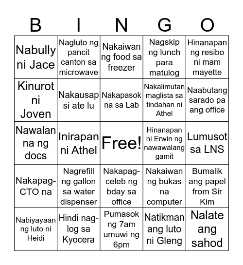 Nutrigenomics Bingo Card