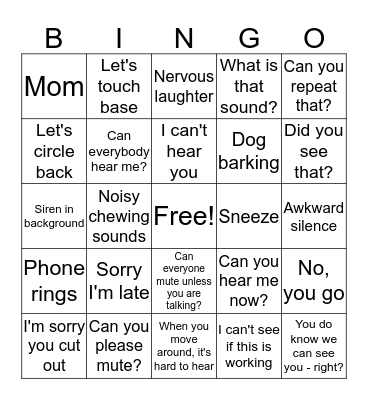 Learning Team Bingo Card