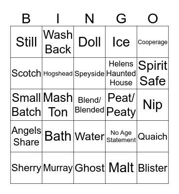 Whisky Eight Bingo Card